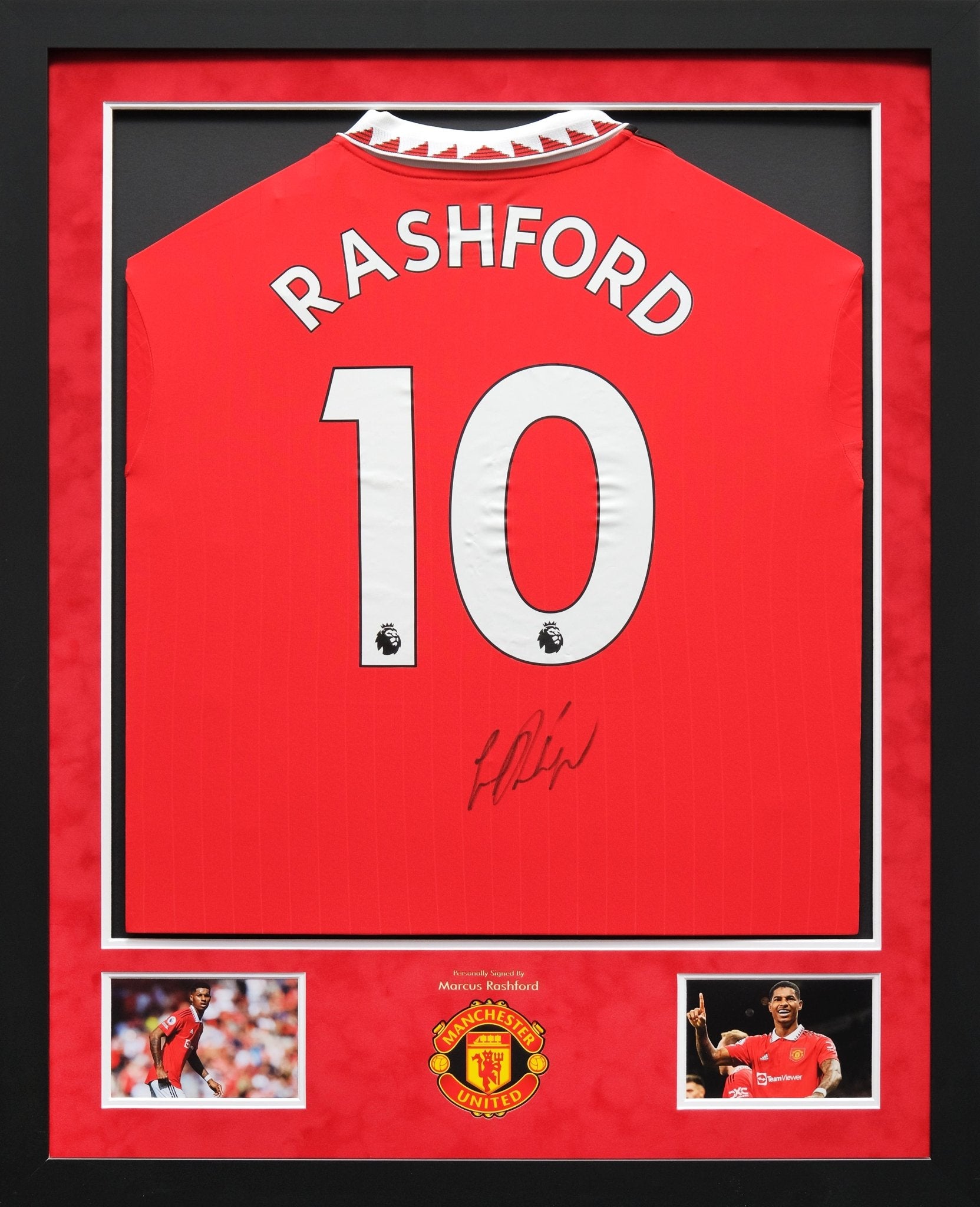 Marcus Rashford Signed Manchester United Shirt Framed Display - Memorabilia Framers Shop